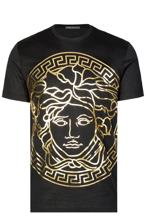 versace cropped t shirt with medusa|Versace t shirt medusa head.